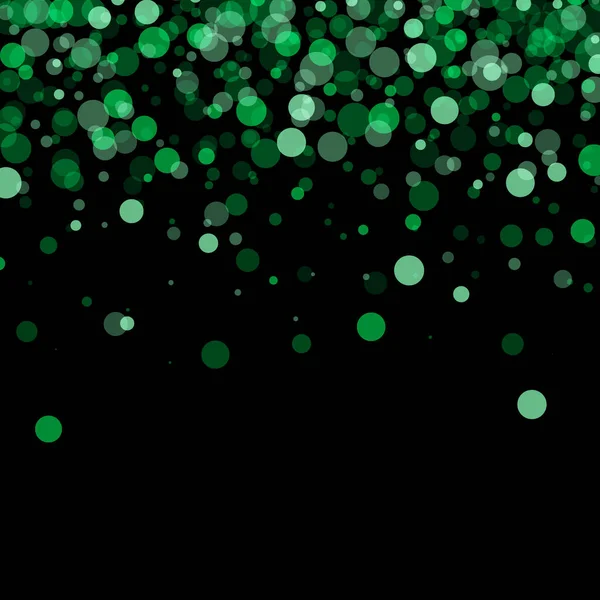 Fondo Brillo Festivo Verde Fondo Oscuro Abstracto Con Puntos Confeti — Vector de stock