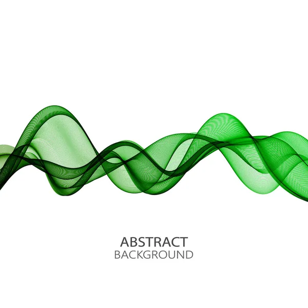 Green Horizontal Wave White Background Design Element — Stock Vector