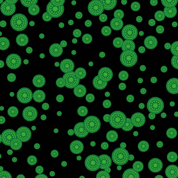 黒の背景の緑の円 パンフレットのテンプレートのお祝いのデザイン要素 ポスター — ストックベクタ