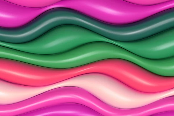 Líneas Onduladas Brillantes Multicolores Cuadrícula Fondo Abstracto — Vector de stock