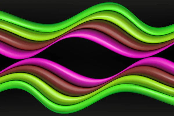 Färgglada Abstrakt Bakgrund Vågiga Horisontella Linjer Flerfärgade Ljusa — Stock vektor