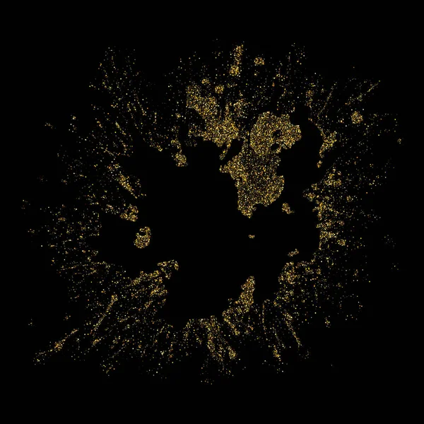 Des Cercles Bokeh Jaunes Explosion Confettis Particules Poussière Dorée Avec — Image vectorielle