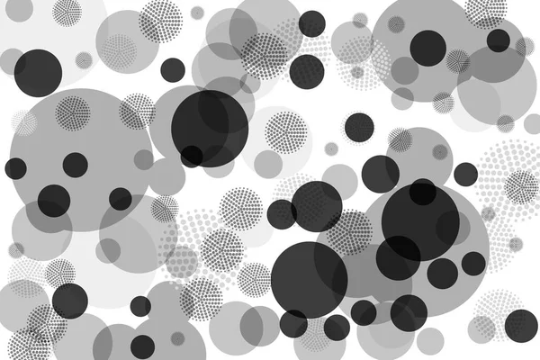 円とハーフトーンのドットパターンを持つ抽象的な背景 灰色と白の背景 — ストックベクタ