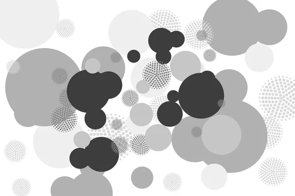 Abstracte Achtergrond Met Cirkels Halve Toon Stippen Patroon Grijze Witte — Stockvector