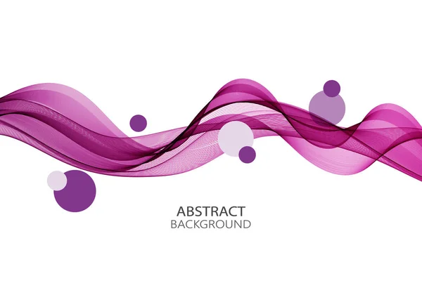 Абстрактний Фон Горизонтальних Фіолетових Ліній Гладкої Хвилі Білому Тлі — стоковий вектор