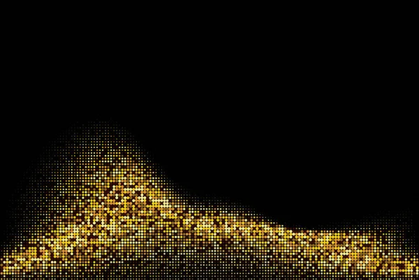 Abstract Background Golden Halftone Dots Black Background Design Element — Stock Vector