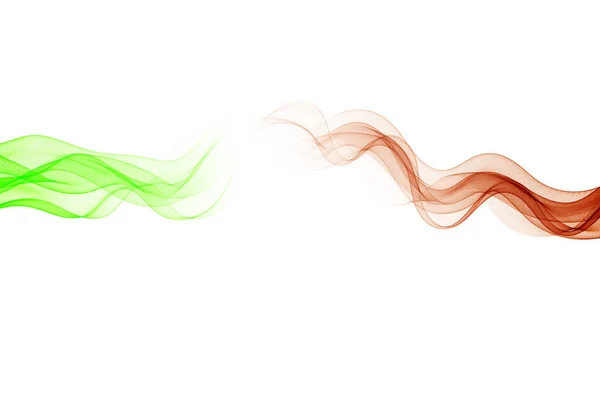 Onde Horizontale Transparente Vert Rouge Sur Fond Blanc — Image vectorielle