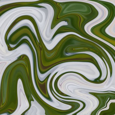 Sıvı sanat dokusu. Girdap boyası efektli soyut bir arka plan. Akıp sıçrayan akrilik bir resim. Soyut açık yeşil geometrik arkaplan, sıvı akrilik akış, mermer etkisi