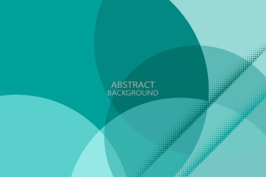 Geometrik vektör arkaplanı, yarım ton elementli mavi daireler tasarım elemanı. Çizgilerle dekoratif parlak çizimler, soyut şablondaki noktalar.