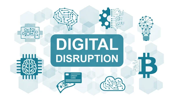 Illustration of a digital disruption concept