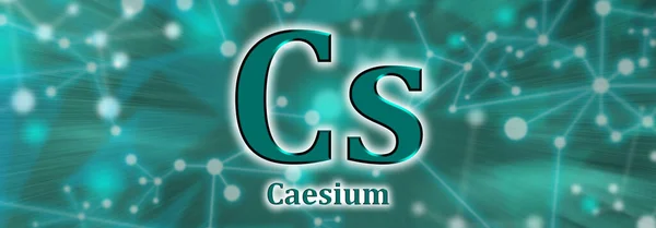 Symbol Caesiumgrunnstoff Bakgrunn Grønt Nett – stockfoto
