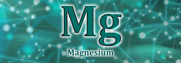 Mg符号 绿色网络背景下的镁化学元素 — 图库照片