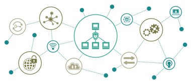 Bağlı simgelere sahip vpn kavramı