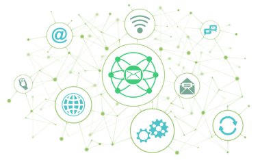 Bağlı simgelerle e- posta pazarlama kavramı