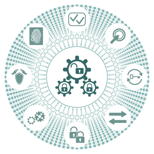 Concept 2Fa Connected Icons — Stock Photo, Image