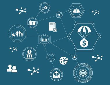 Bağlı simgelerle hükümet yardımı kavramı