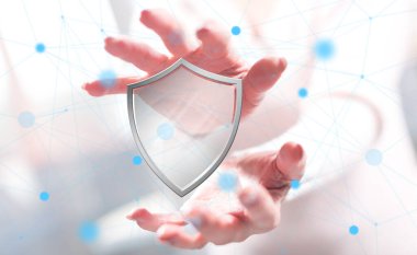 Arka planda bir kadının elleri arasındaki koruma kavramı