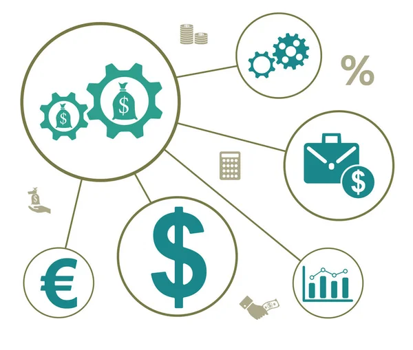 Concept Investment Connected Icons — Stock Photo, Image