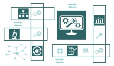 Bağlı simgelerle yazılım testi kavramı