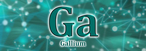 Symbol Galliumchemisches Element Auf Grünem Netzwerkhintergrund — Stockfoto