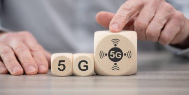 5G sembollü tahta bloklar.