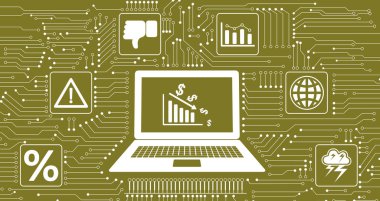 Devre ile bütünleşik ikonlu ekonomik kriz kavramı