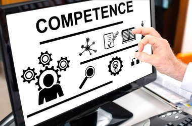 Bilgisayar ekranında gösterilen yeterlik kavramı