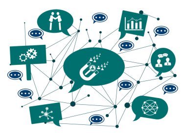 Konuşma baloncukları üzerine simgeli işe alma kavramı