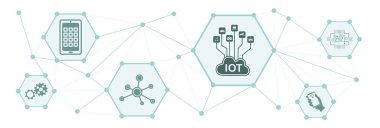 Bağlı simgelere sahip iot kavramı
