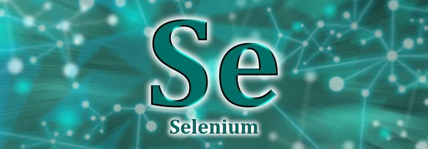Symbol Element Chemiczny Selenu Zielonym Tle Sieci — Zdjęcie stockowe