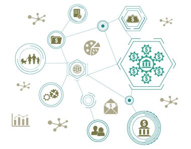 Bağlı simgelerle hükümet yardımı kavramı