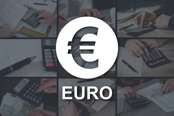 Concetto Euro Illustrato Immagini Sullo Sfondo — Foto Stock