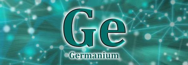 Ge符号 绿色网络背景下的锗化学元素 — 图库照片