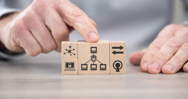 Vpn konsepti sembollü tahta bloklar