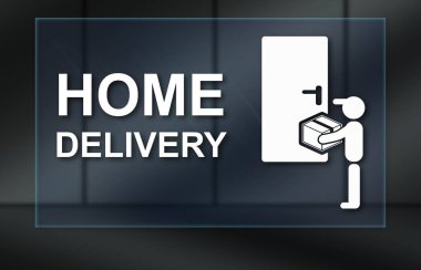 Karanlık arka planda ev teslimatı kavramı