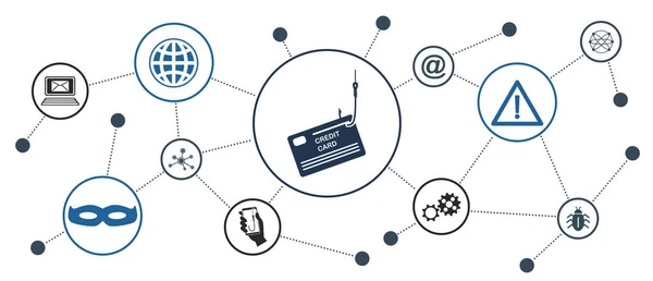 Concepto Phishing Con Iconos Conectados —  Fotos de Stock