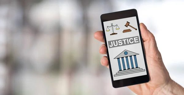 Екран Смартфона Показує Концепцію Справедливості — стокове фото