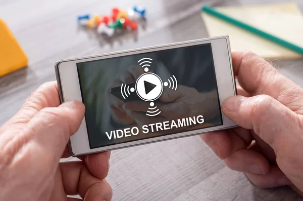 Video streaming concept on mobile phone