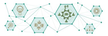 Bağlı simgelere sahip atölye kavramı