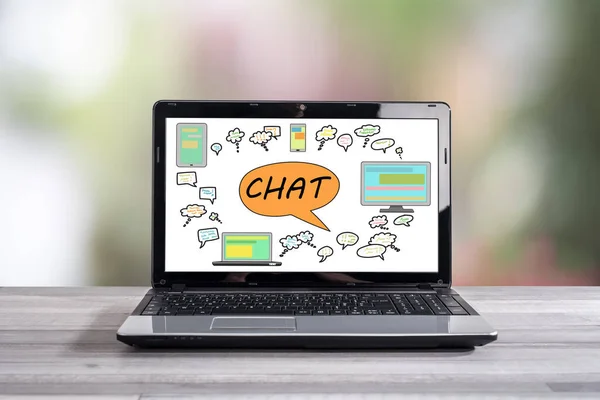 Chat Concept Shown Laptop Screen — Stock Photo, Image