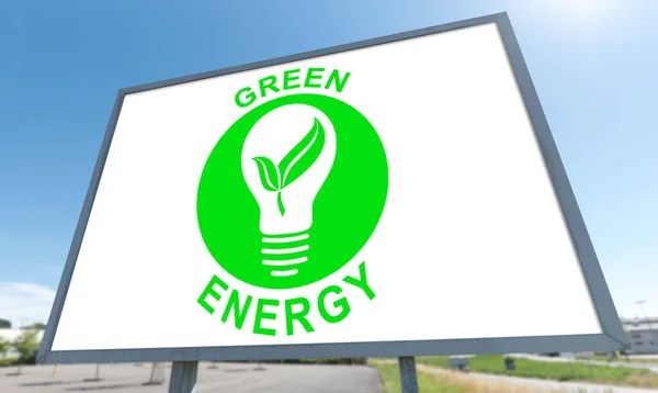 Reklam Panosuna Yeşil Enerji Konsepti Çizildi — Stok fotoğraf
