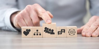 Müritlerin sembolü olan tahta bloklar.