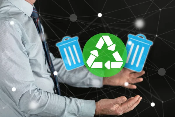 Recycling Concept Hands Man — Stock Photo, Image