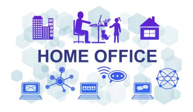 Bir ev ofisi konseptinin yansıması