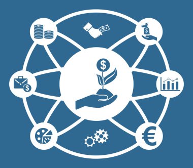 Bağlı simgelerle yatırım kavramı