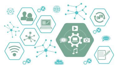 Altıgen simgeli blog kavramı