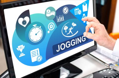 Bir bilgisayar ekranında jogging kavramı gösteriliyor