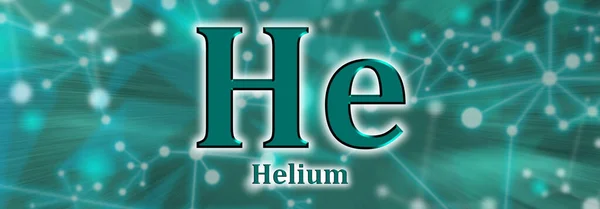 Symbol Helium Chemical Element Green Network Background — Stock Photo, Image