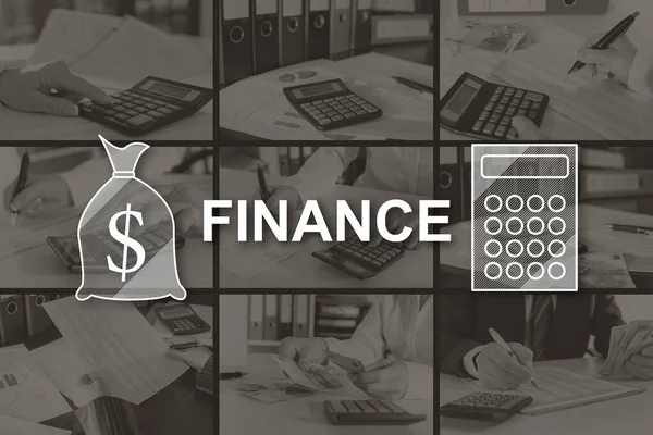 Concept Finance Illustré Par Des Images Arrière Plan — Photo