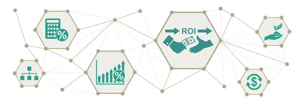 Concept Roi Connected Icons — Stock Photo, Image